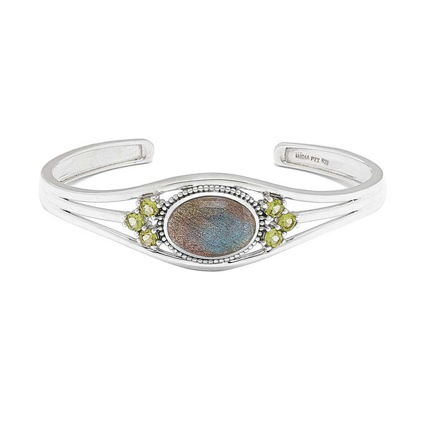 Labradorite and Peridot Cuff Bracelet