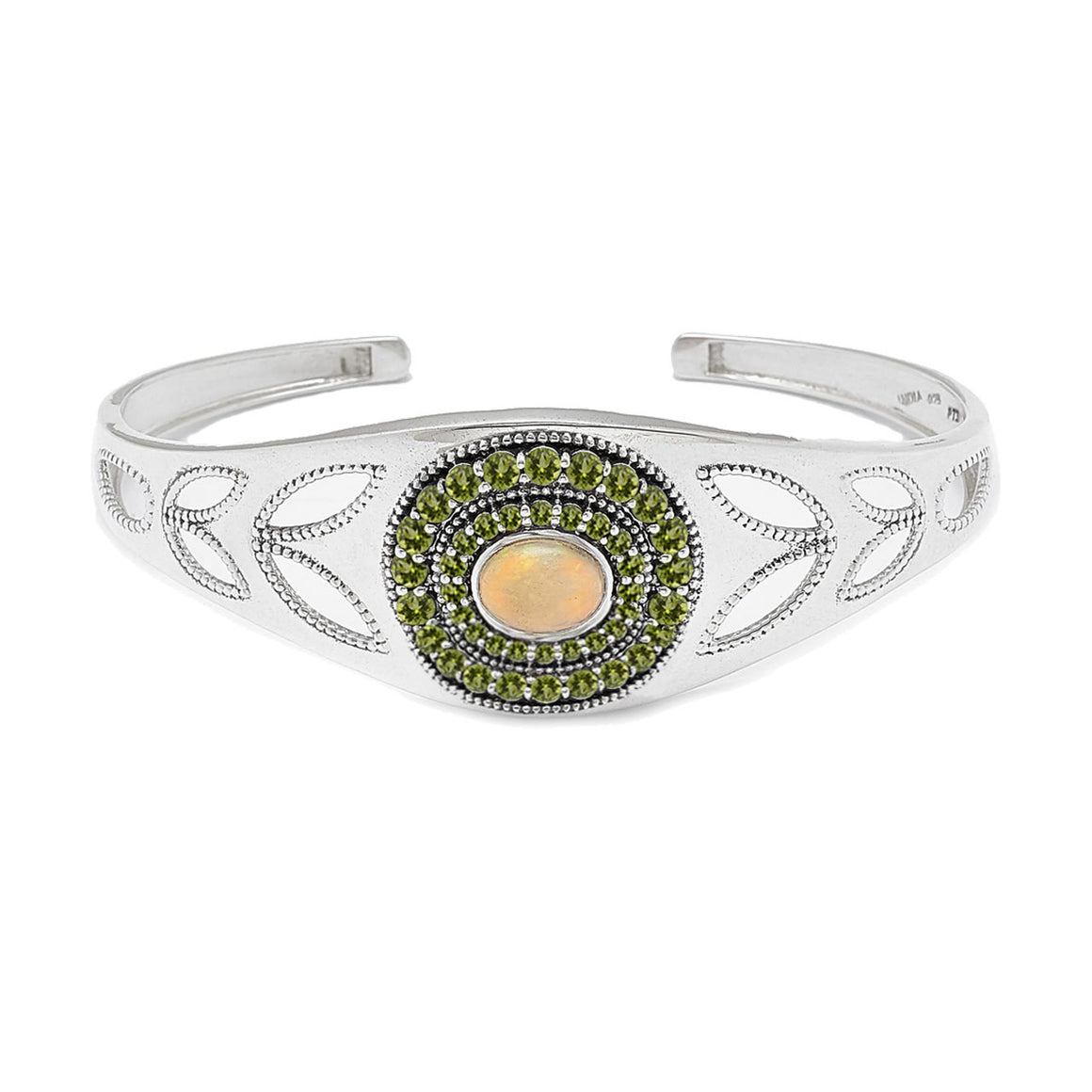 Ethiopian Opal and Peridot Cuff Bracelet