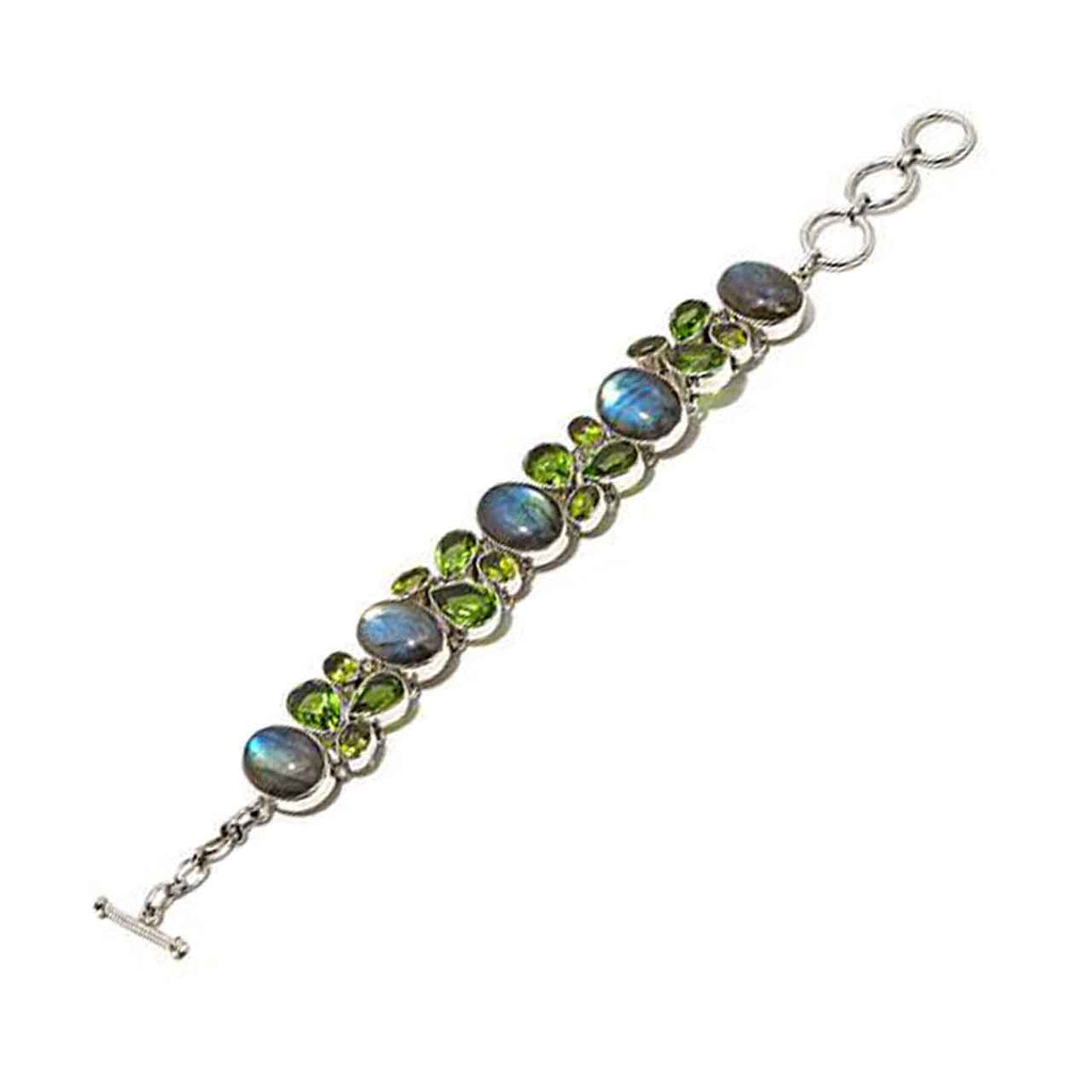 Labradorite, Peridot Quartz and Peridot Multi Gemstone Bracelet