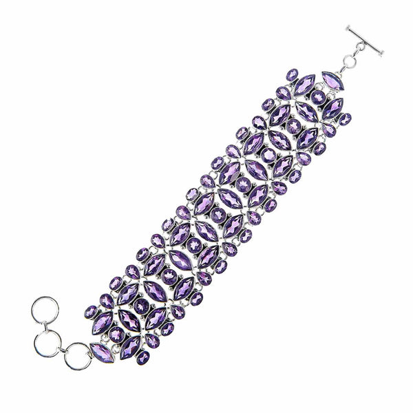 Amethyst Multi Gemstone Mosaic Bracelet