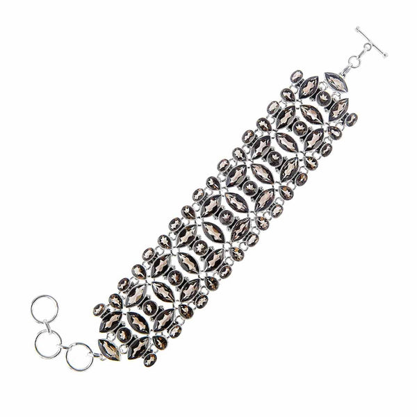 Smokey Quartz Multi Gemstone Mosaic Bracelet