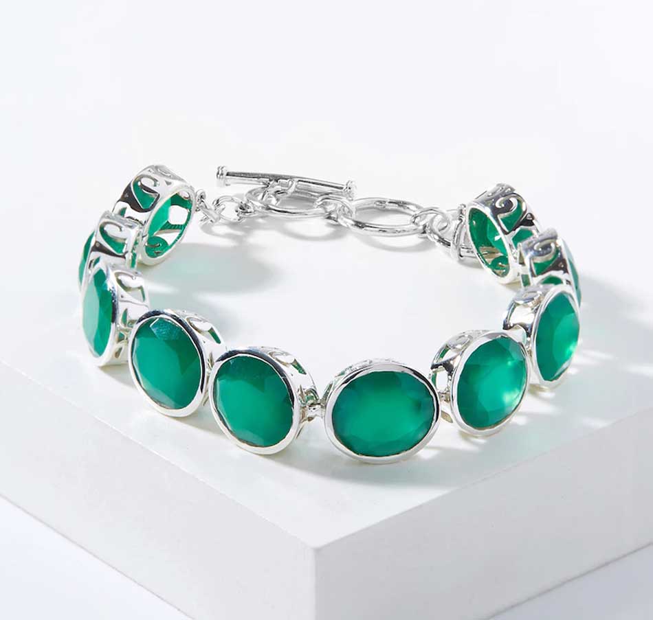 Green Onyx Oval Gemstone Bracelet