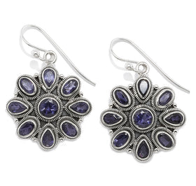 Iolite Floral Earring