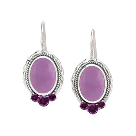 Phosphosiderite & Amethyst Earrings