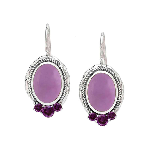 Phosphosiderite & Amethyst Earrings