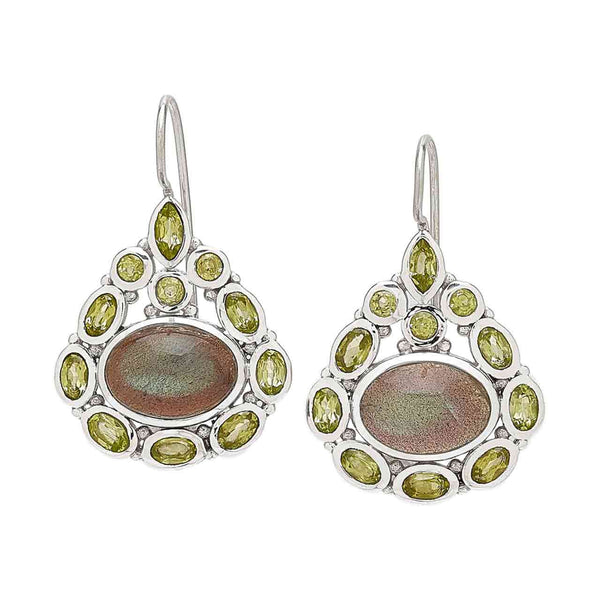 Labradorite and Peridot Earrings