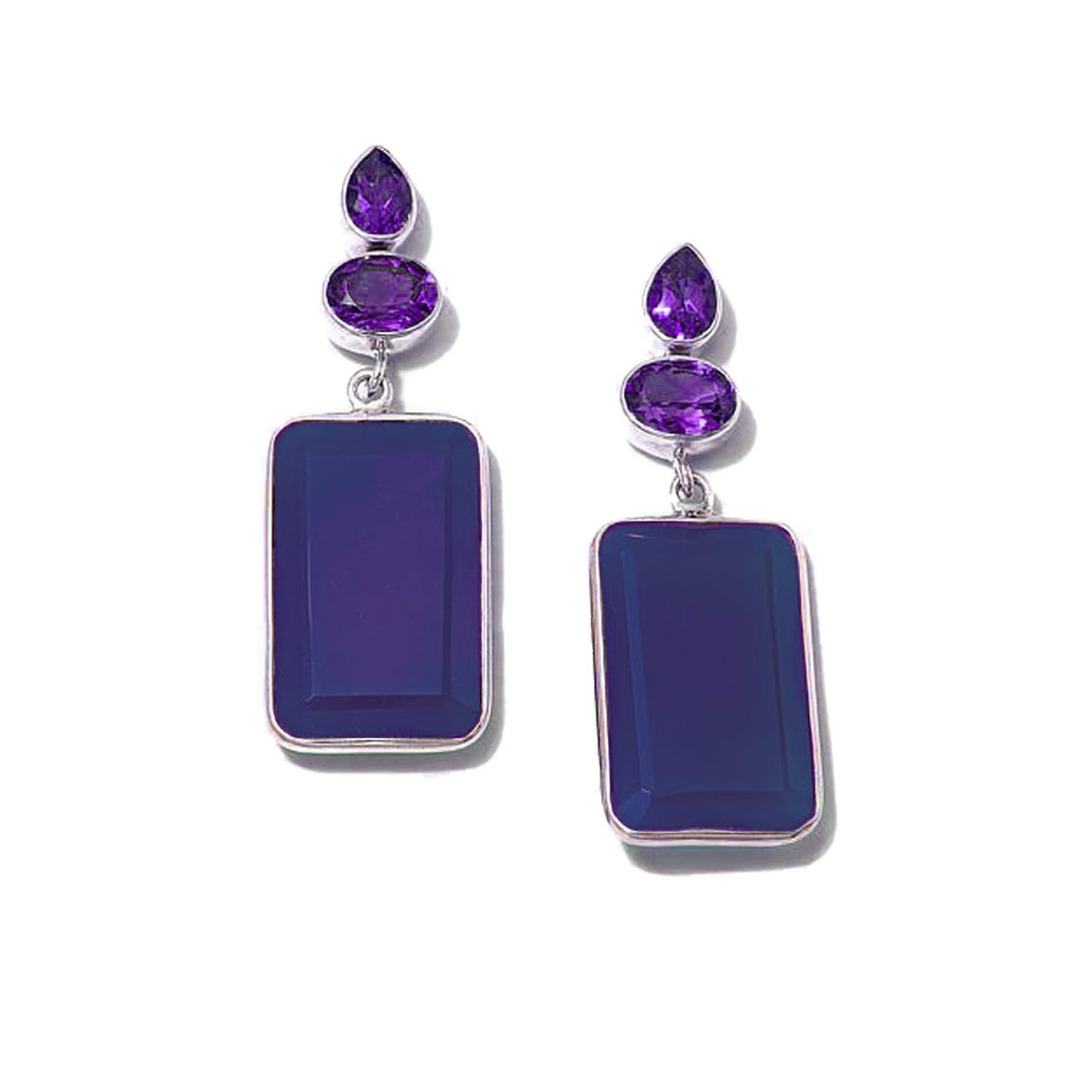 Purple Chalcedony and African Amethyst Earrings