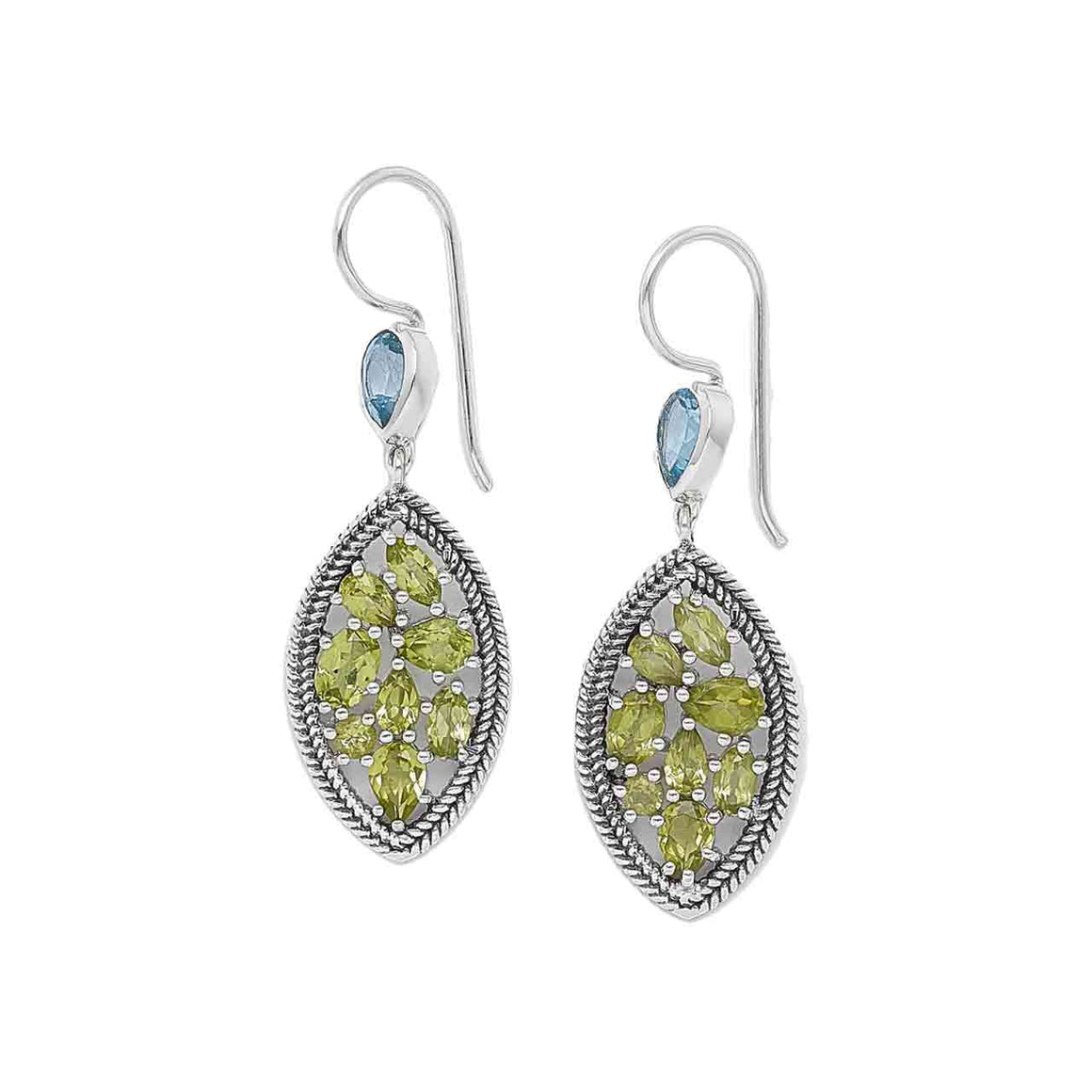 Peridot and Blue Topaz Earrings