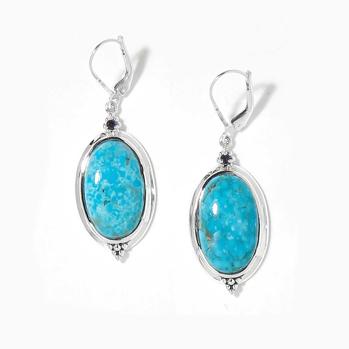 Arizona Turquoise and Iolite Earrings