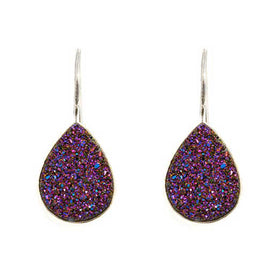 Copper Pink Drusy Earrings