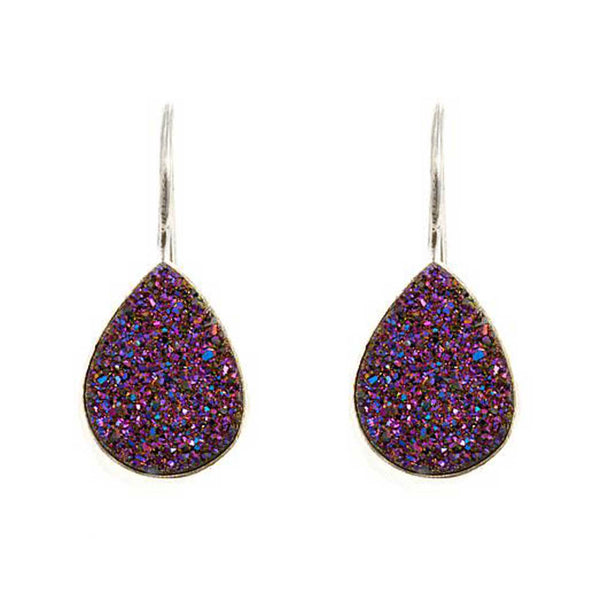 Copper Pink Drusy Earrings