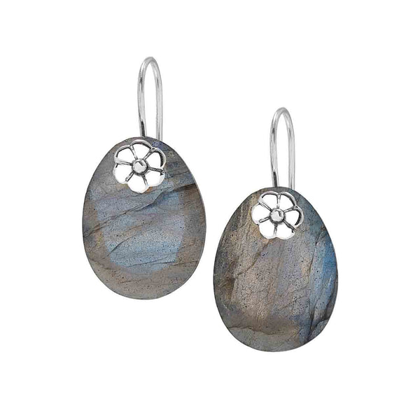 Labradorite Flower Drop Earrings