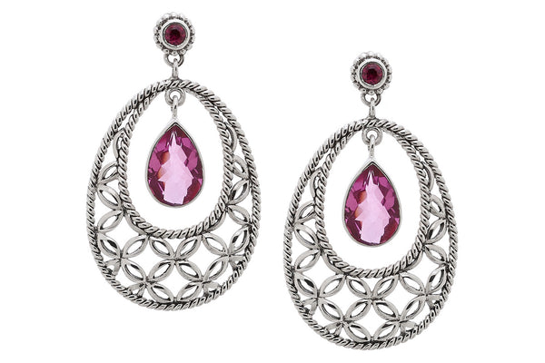 Pink Quartz Drop Earrings