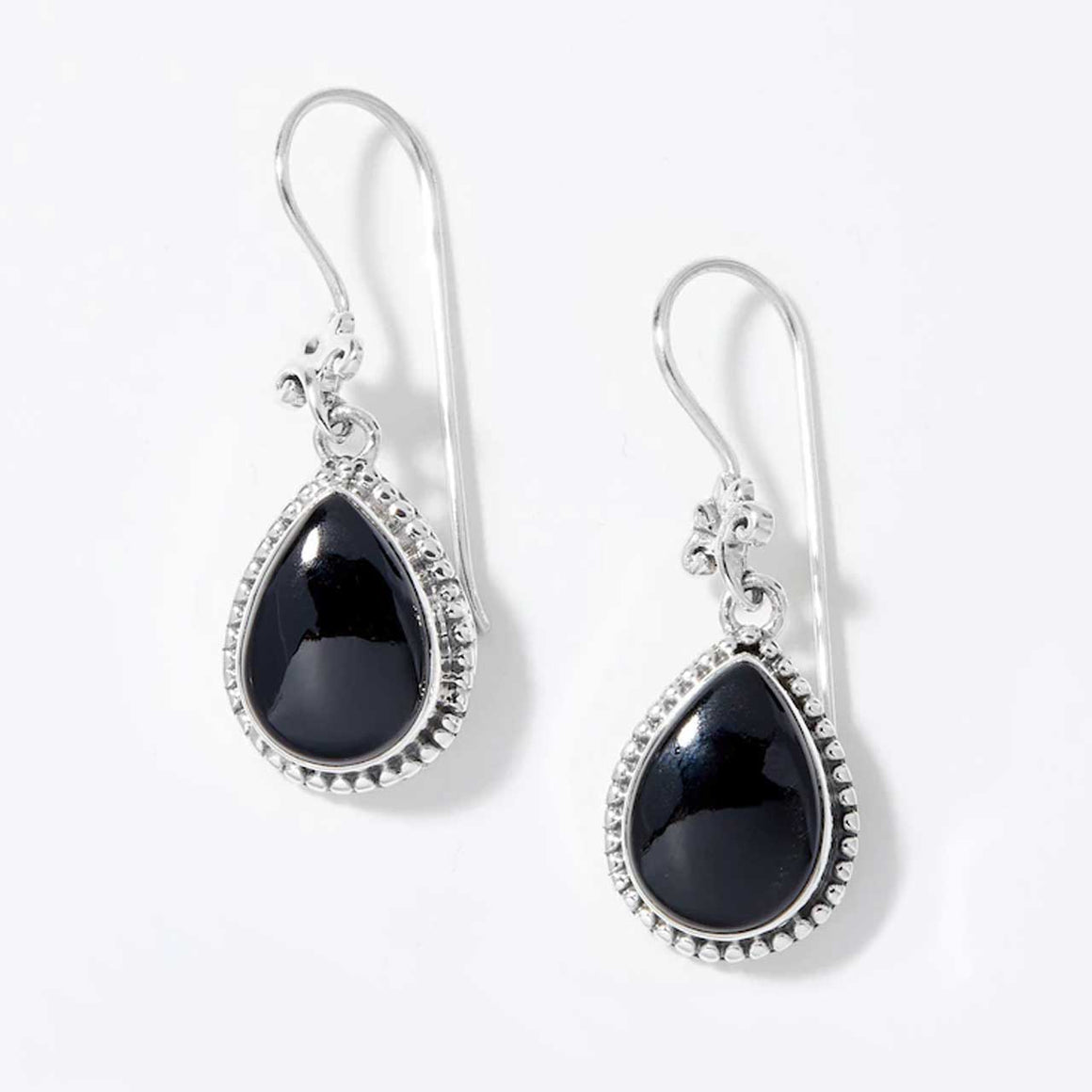 Black Spinel Teardrop Earrings