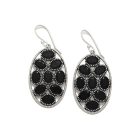 Black Spinel Multi Stone Earrings