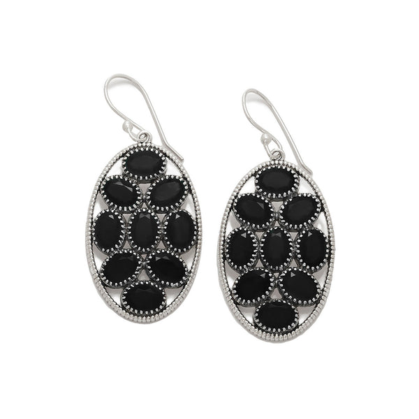 Black Spinel Multi Stone Earrings