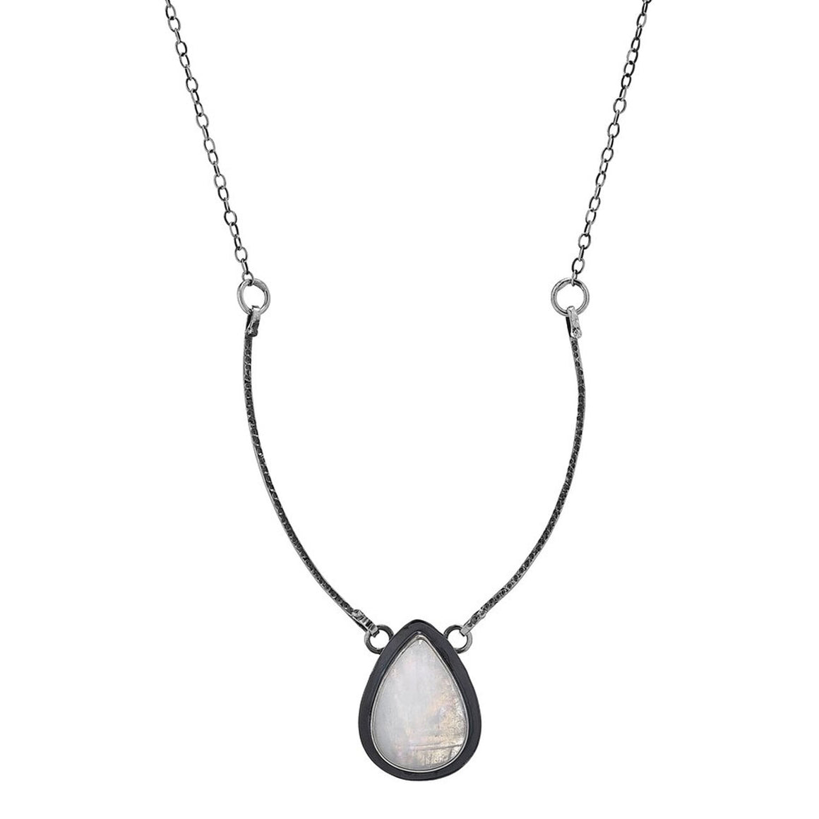 Rainbow Moonstone Antique Finish Gemstone Necklace