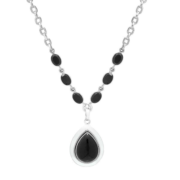 Black Tourmaline Enhancer Pendant & Black Spinel Gemstone Necklace