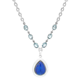 Lapis Enhancer Pendant & Blue Topaz Gemstone Necklace