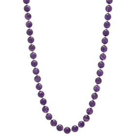 Amethyst Round Bead Gemstone Necklace