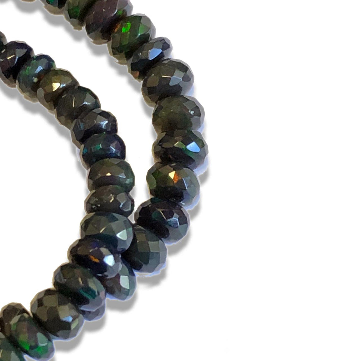 Ethiopian Black Opal Graduated Gemstone Necklace