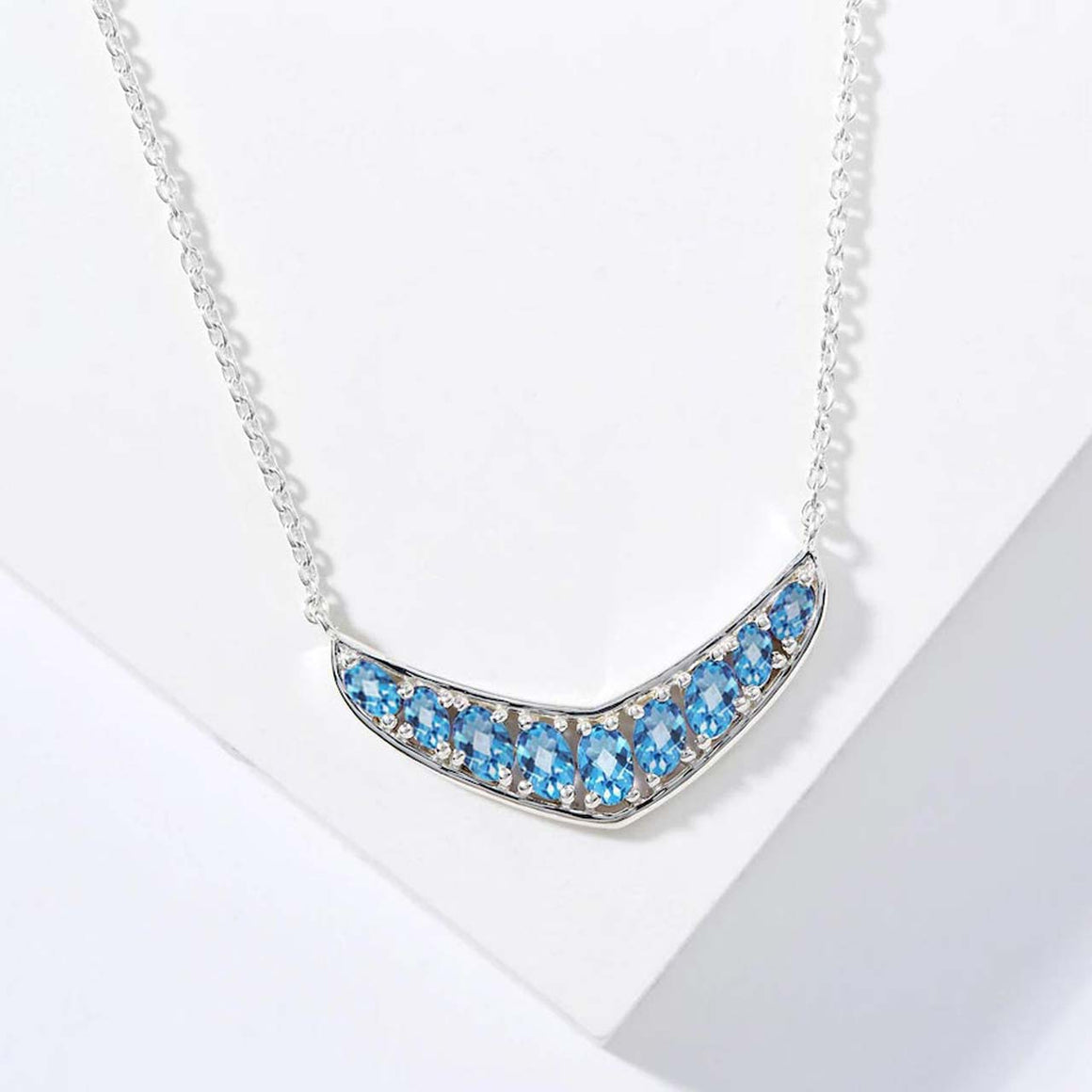 Swiss Blue Topaz Gemstone Necklace