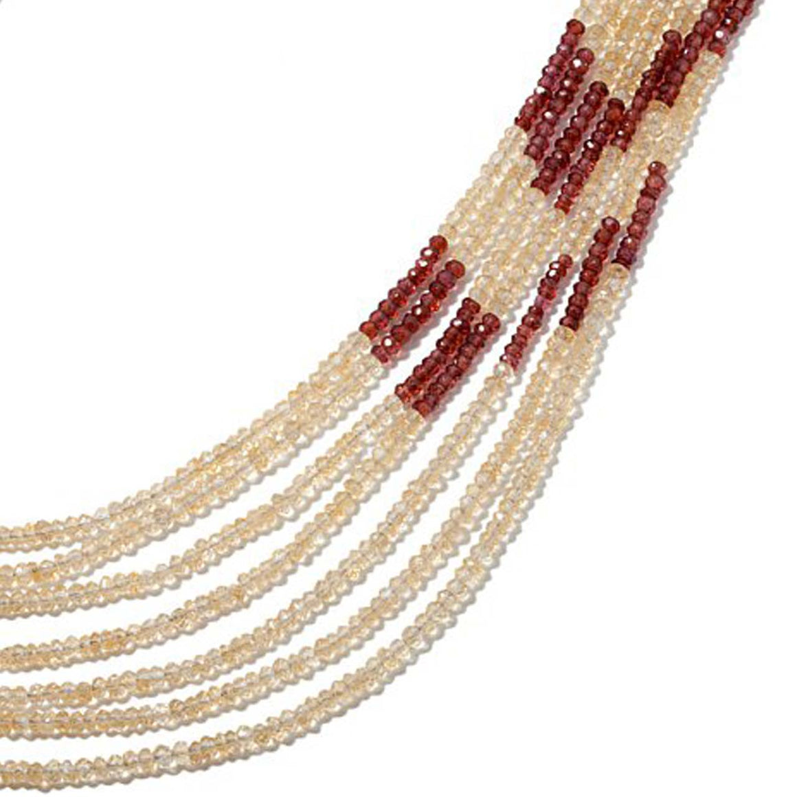 Citrine and Garnet Gemstone Bead Necklace