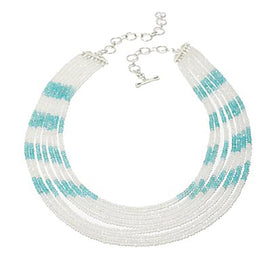 Rainbow Moonstone and Apatite Gemstone Bead Necklace