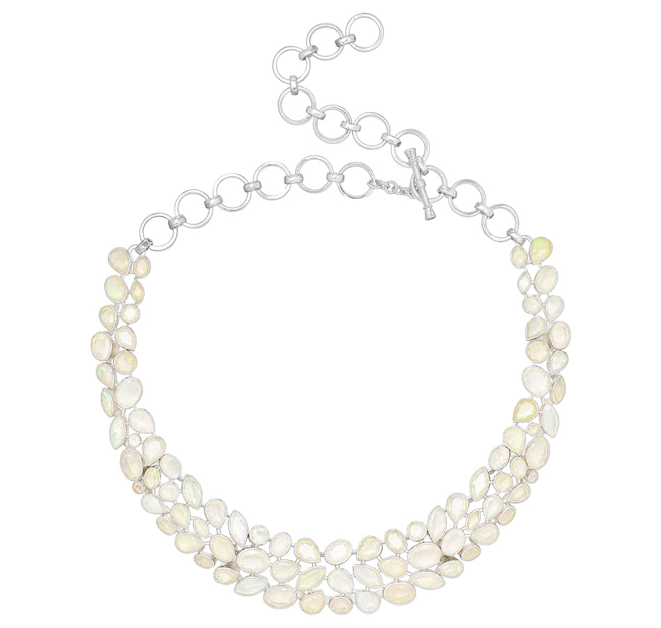 Sterling Silver Faceted Opal Necklace