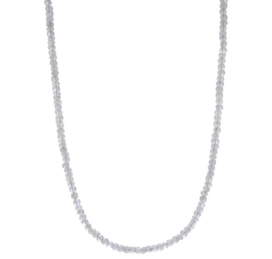 Rainbow Moonstone Gemstone Bead Necklace