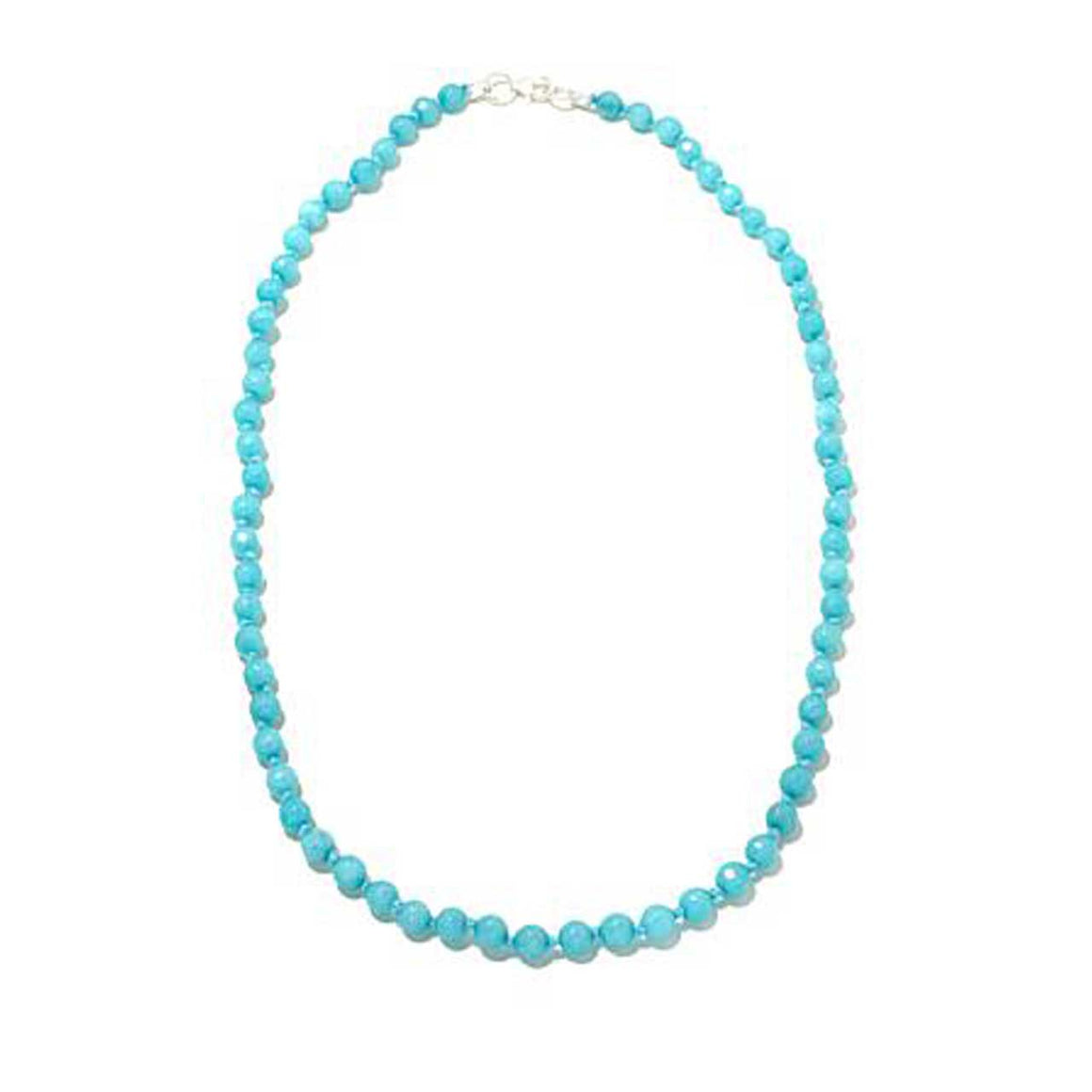 Turquoise Colored Quartz Gemstone Beaded Necklace 20"