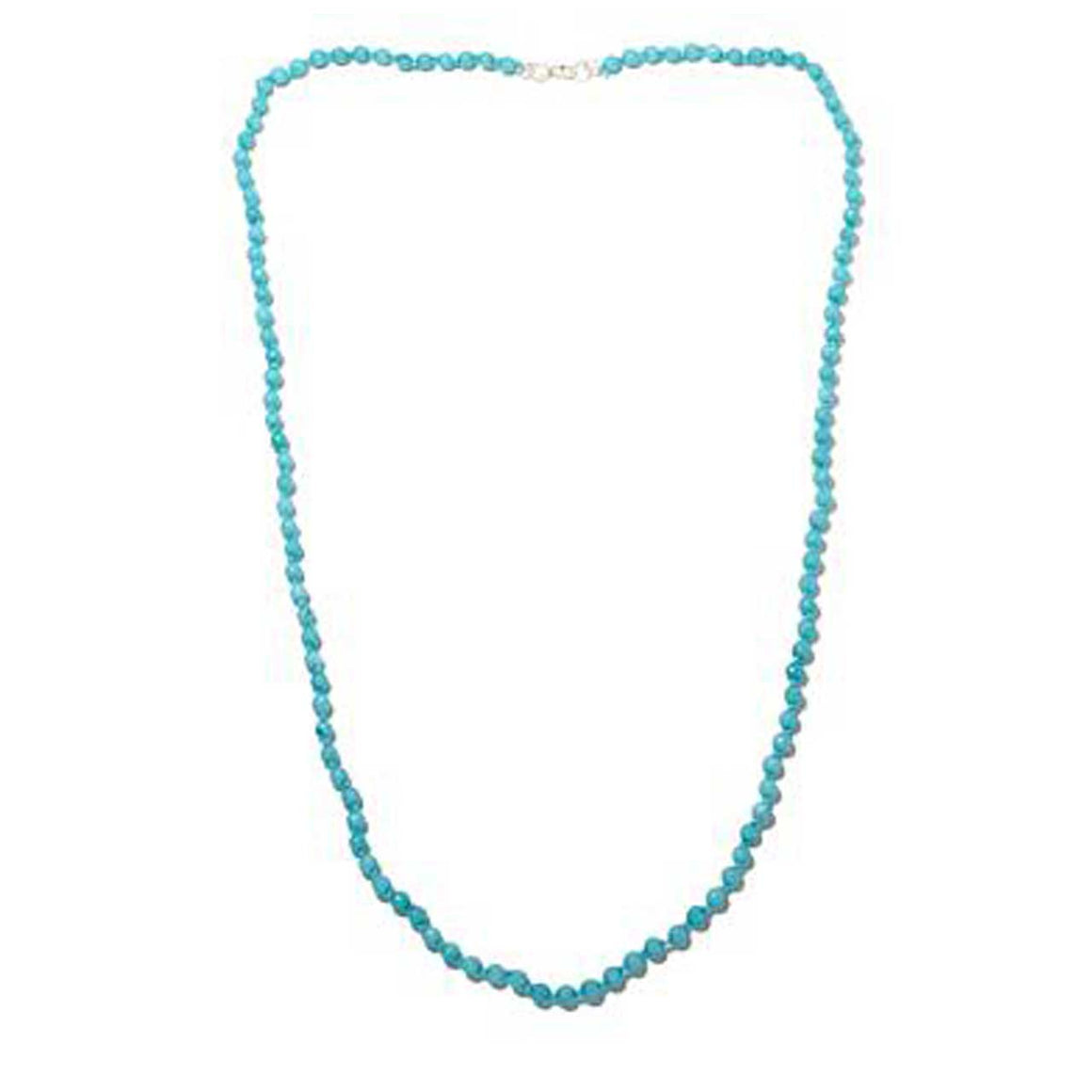 Turquoise Colored Quartz Gemstone Beaded Necklace 36"