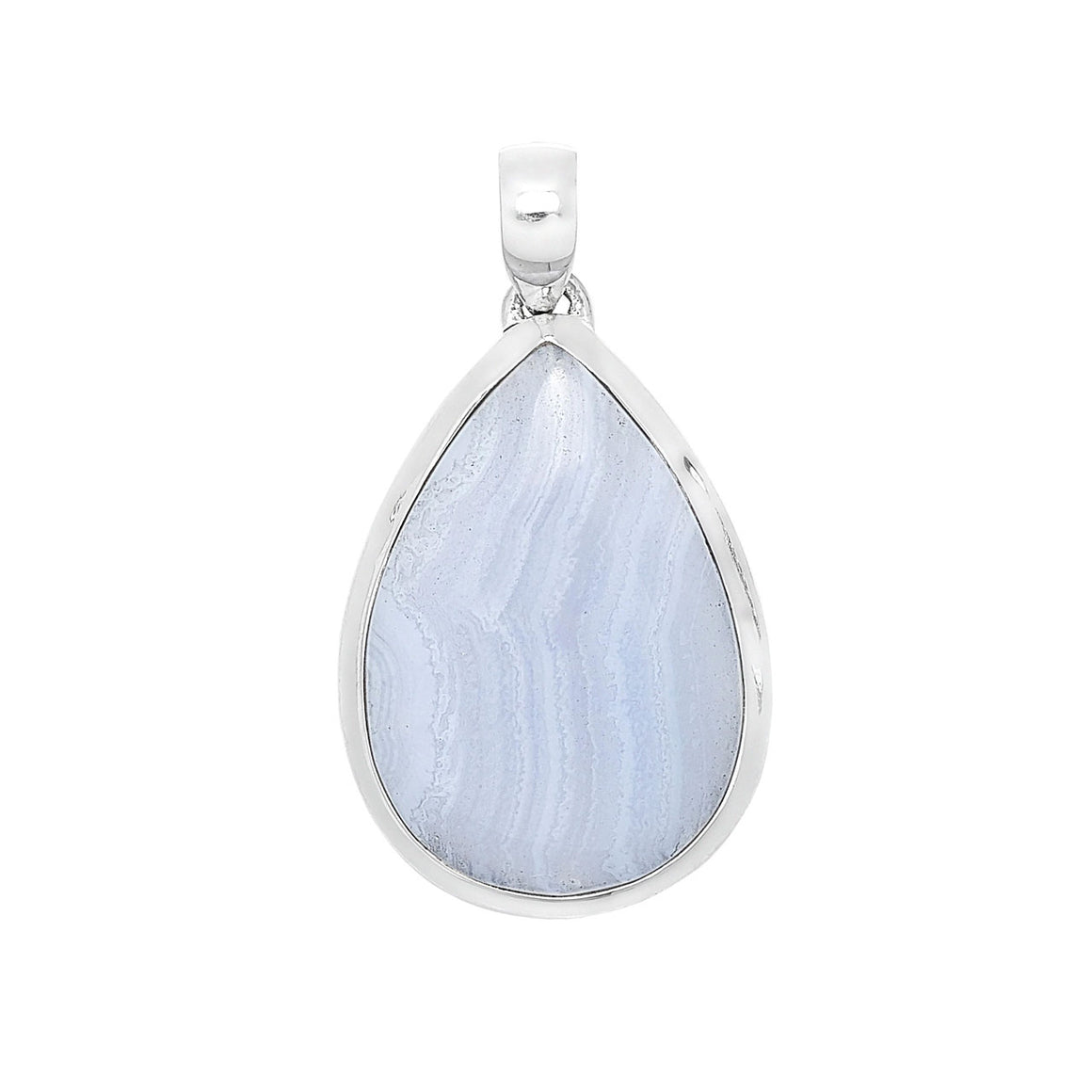 Sterling Silver Blue Lace Agate Pendant