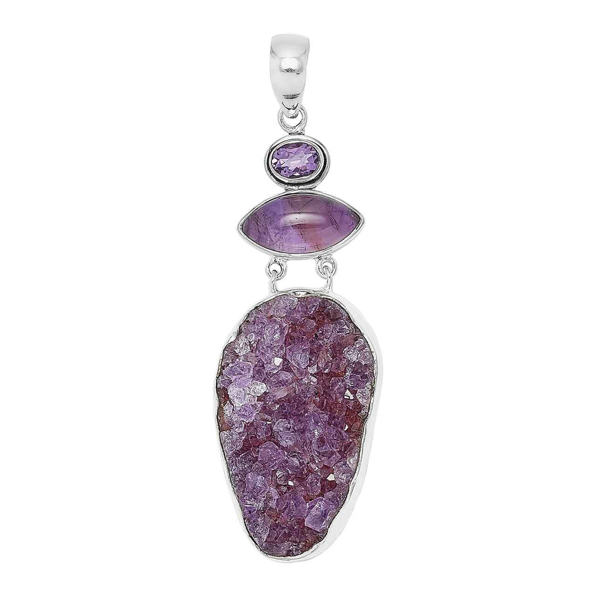 Sterling Silver Amethyst Drusy Pendant