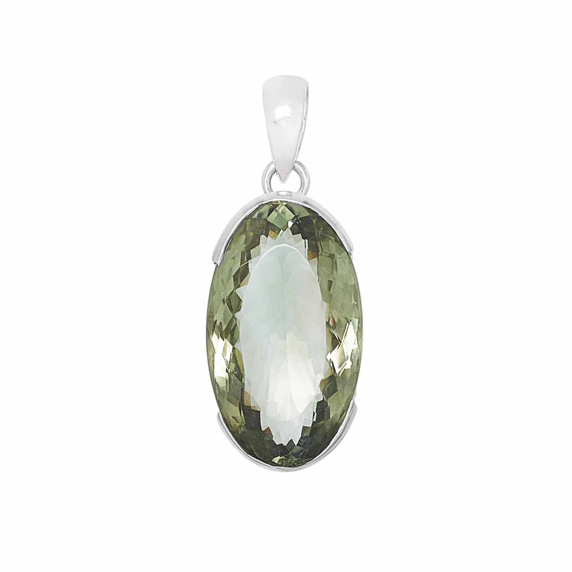 Sterling Silver Green Amethyst Pendant