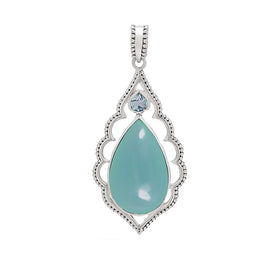 Blue Chalcedony and Blue Topaz Pendant