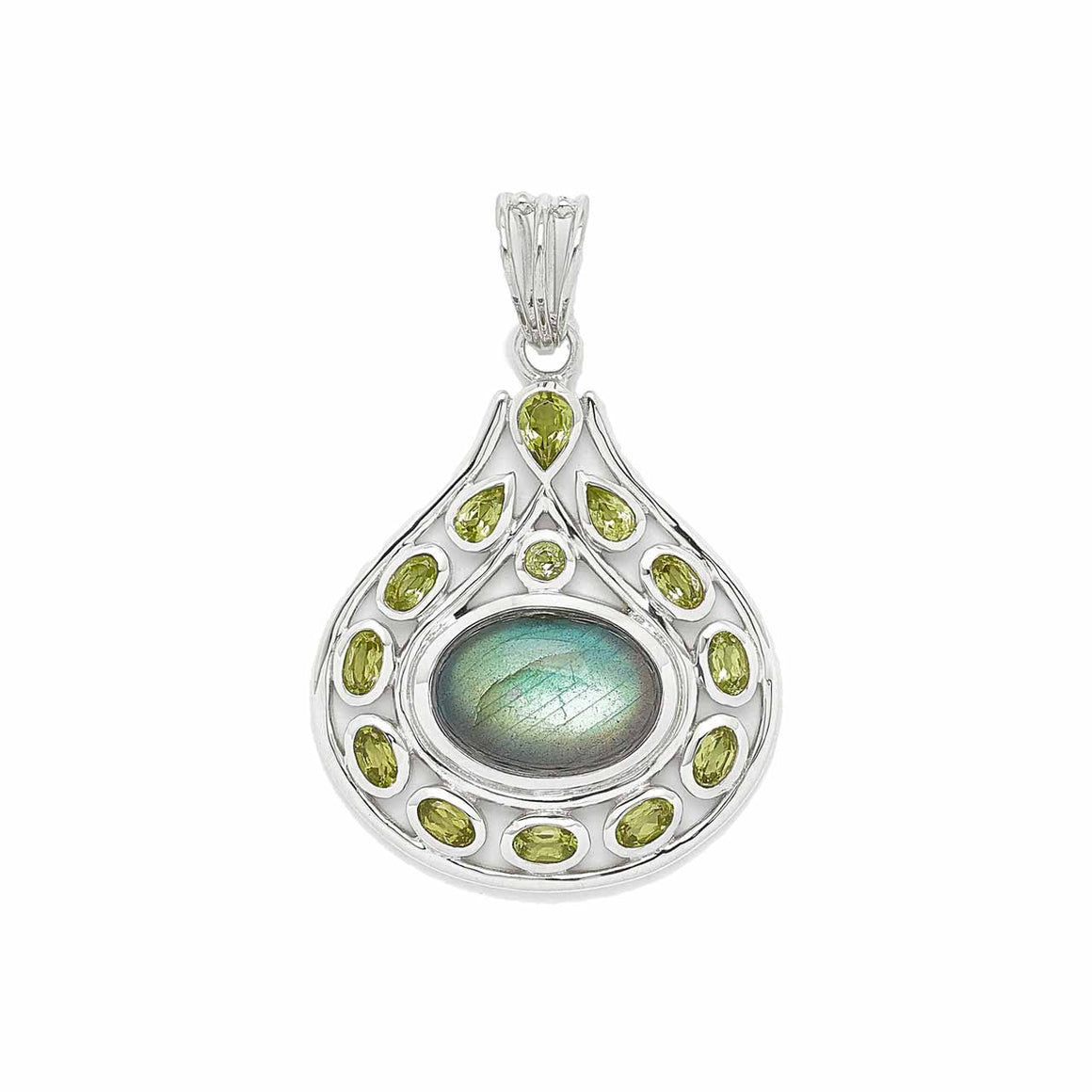 Labradorite and Peridot Pendant