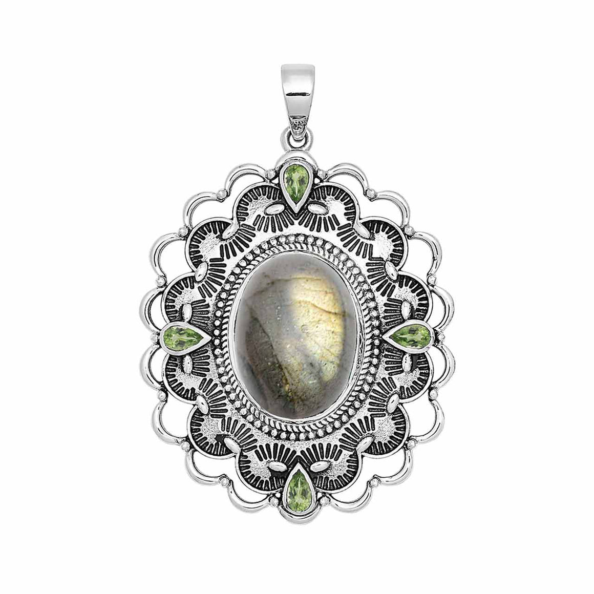 Labradorite and Peridot Pendant