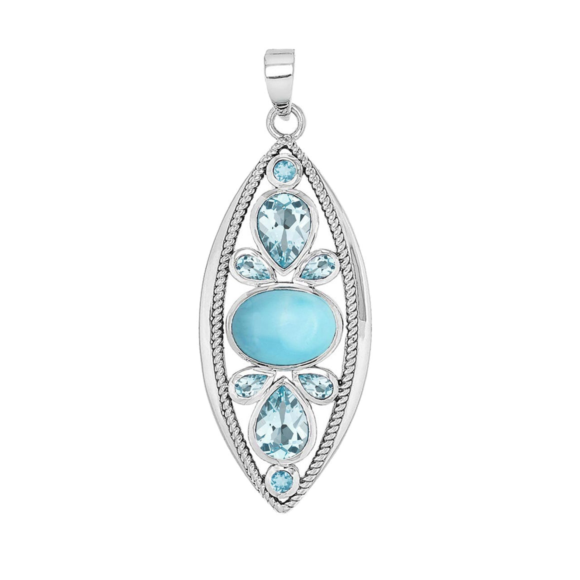 Larimar and Blue Topaz Pendant