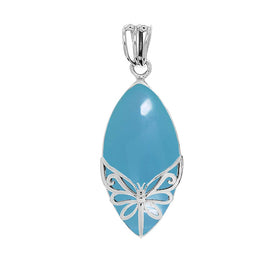 Blue Chalcedony Butterfly Pendant