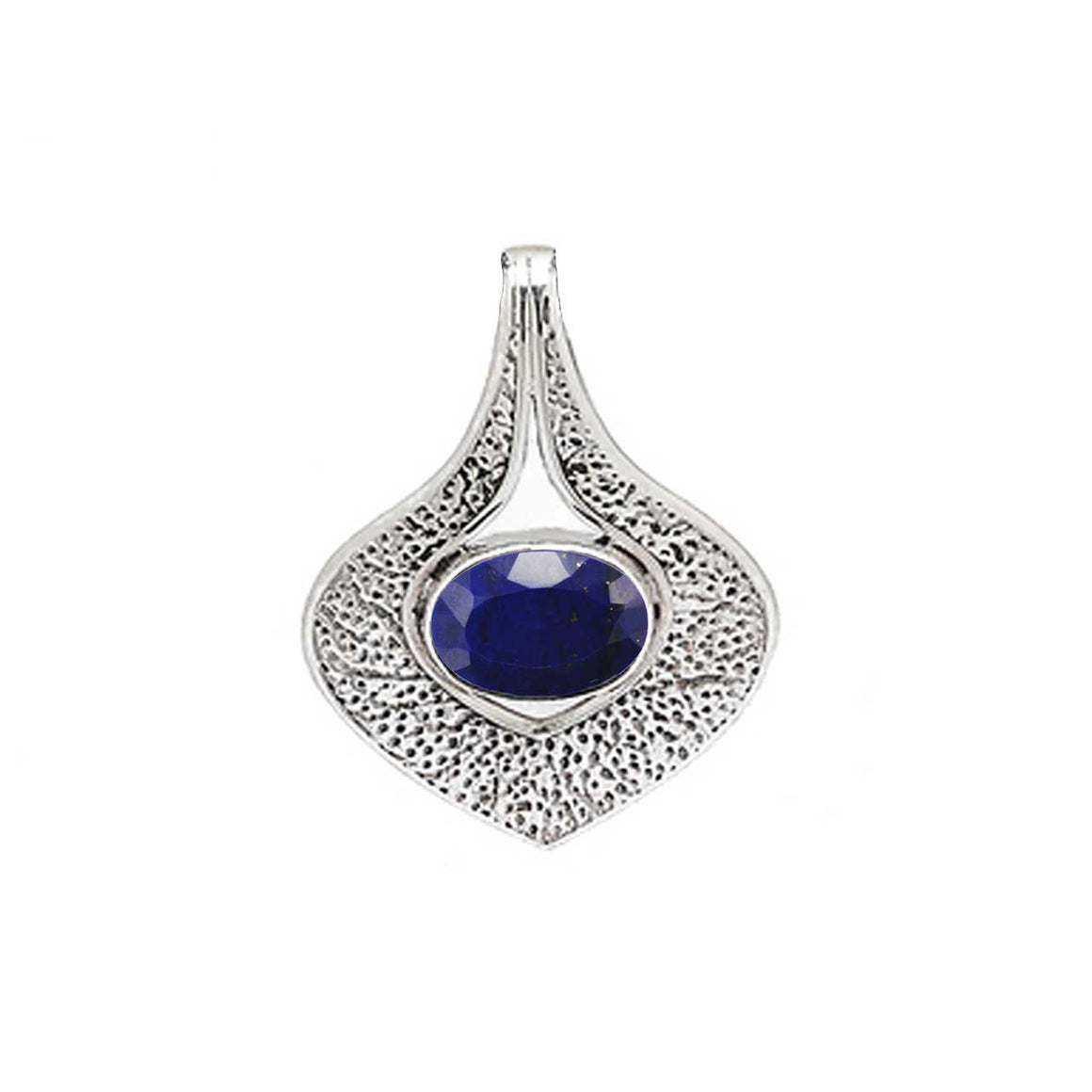 Faceted Lapis Textured Pendant