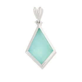 Aqua Chalcedony Kite Cut Pendant