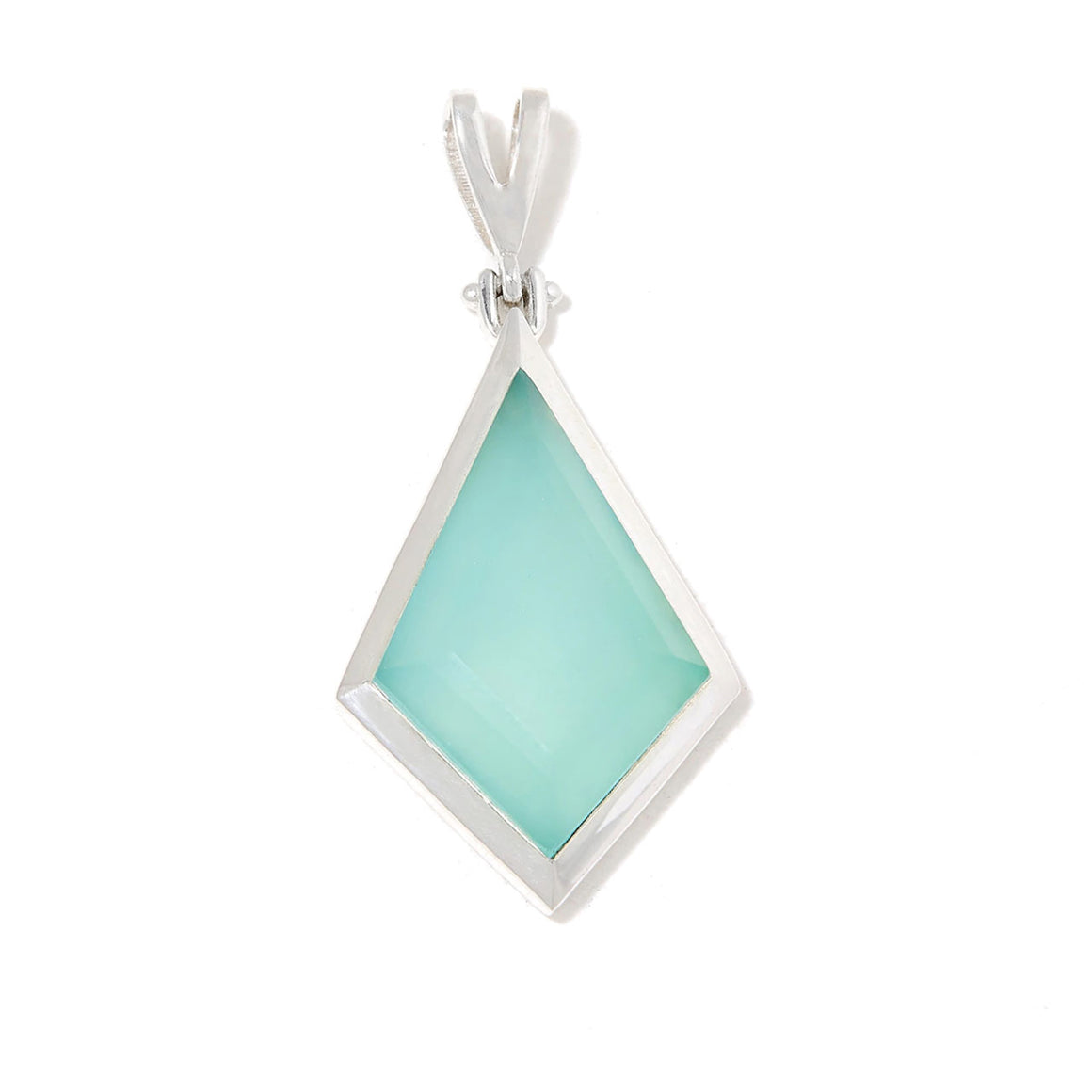 Aqua Chalcedony Kite Cut Pendant