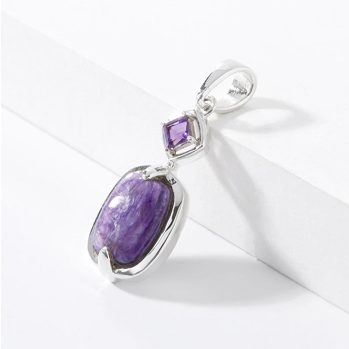 Charoite & Amethyst Pendant