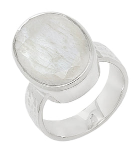 Sterling Silver Rainbow Moonstone Ring