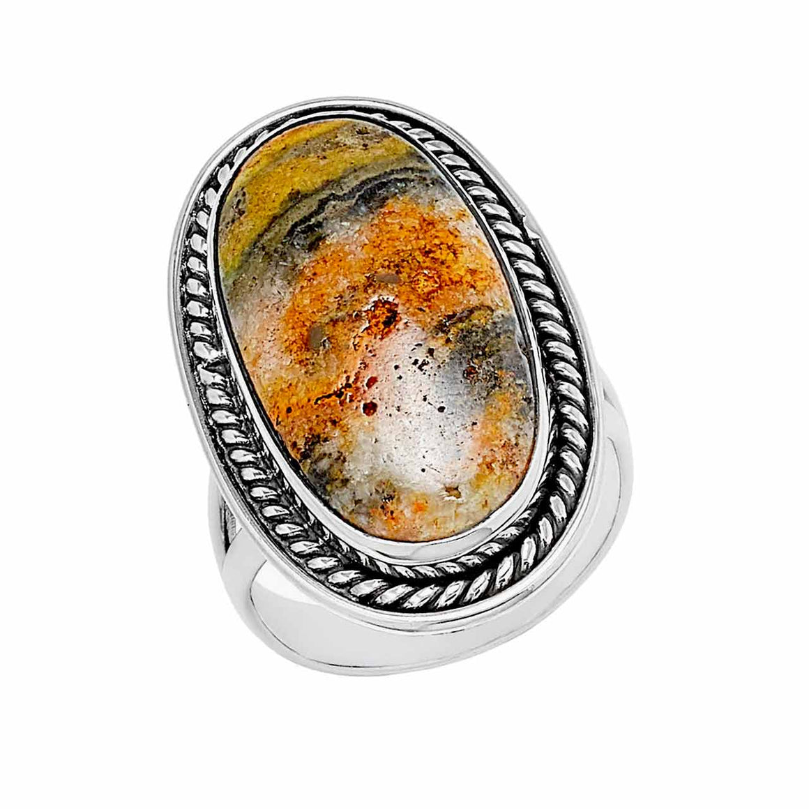 Oval Bumble Bee Jasper Ring