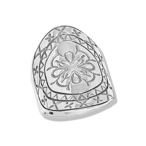 Oxidized Flower Design Ring