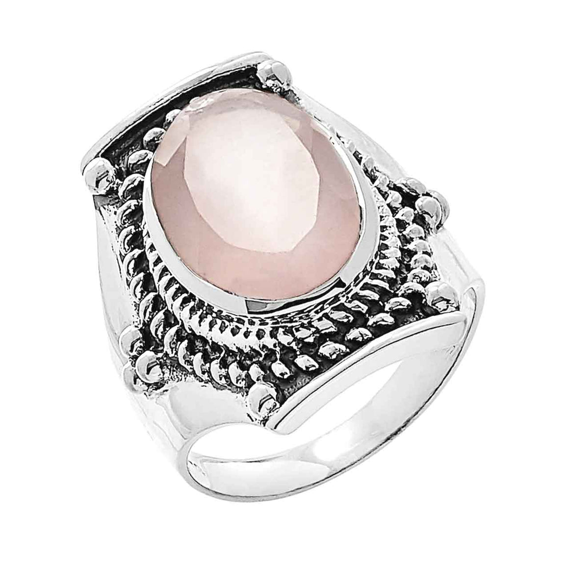 Rose Quartz Saddle Ring