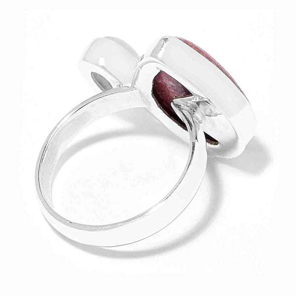 Thulite and Rainbow Moonstone Ring