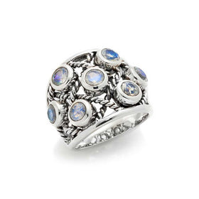 Rainbow Moonstone Multi Gemstone Ring